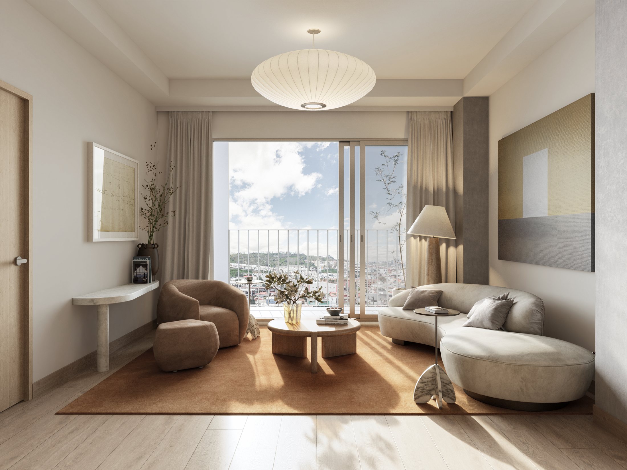 Interior de la residencia seleccionada — render Faury Studio