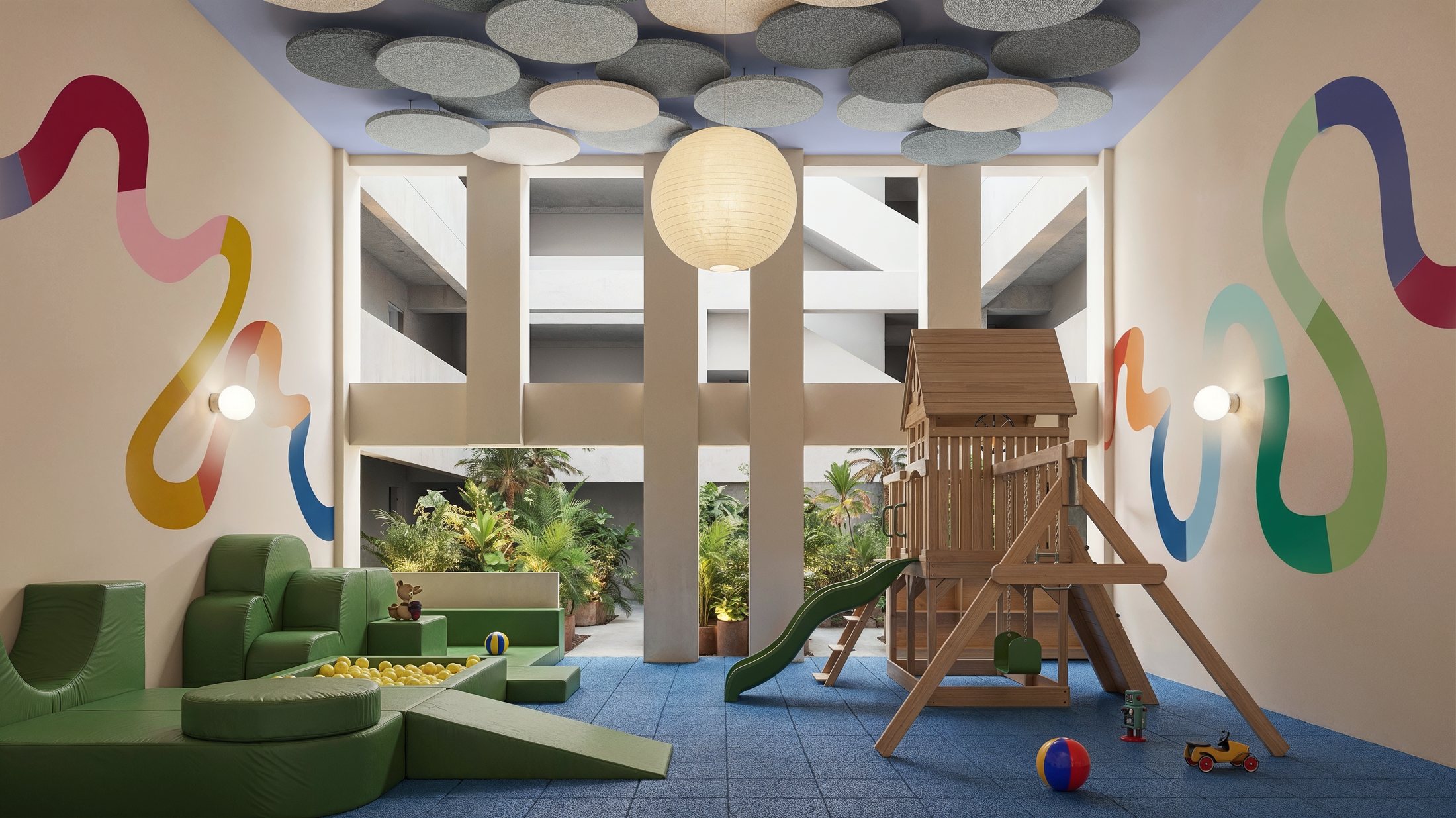 Ludoteca de Henry — área de juego infantil, render